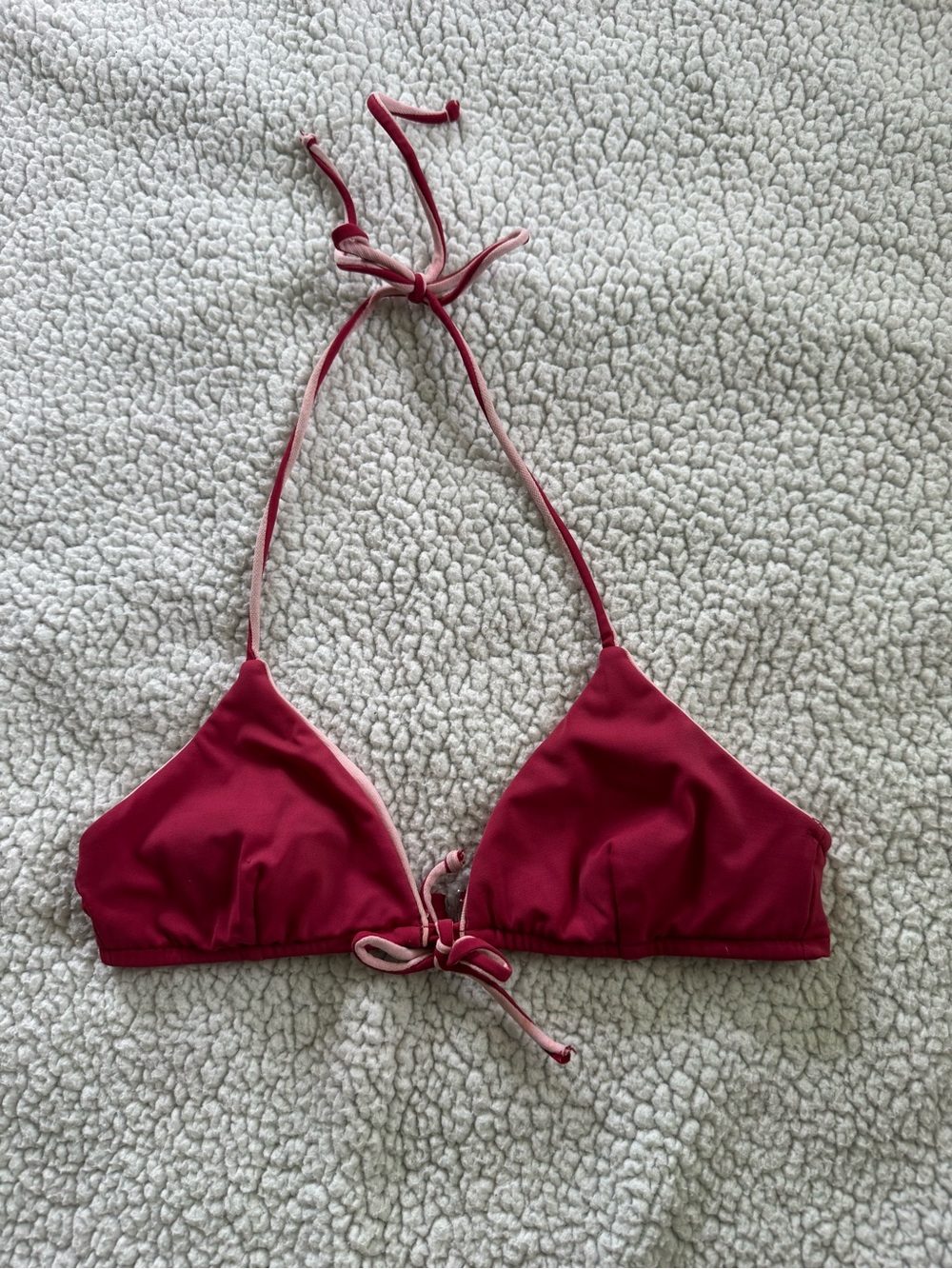 Vintage Guess Pink Two-Tone Triangle Bikini Top